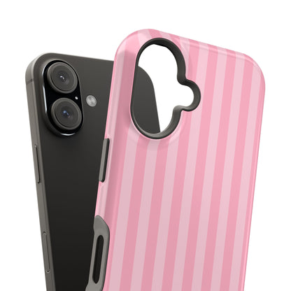 Custom Initials Pink Stripes iPhone Case