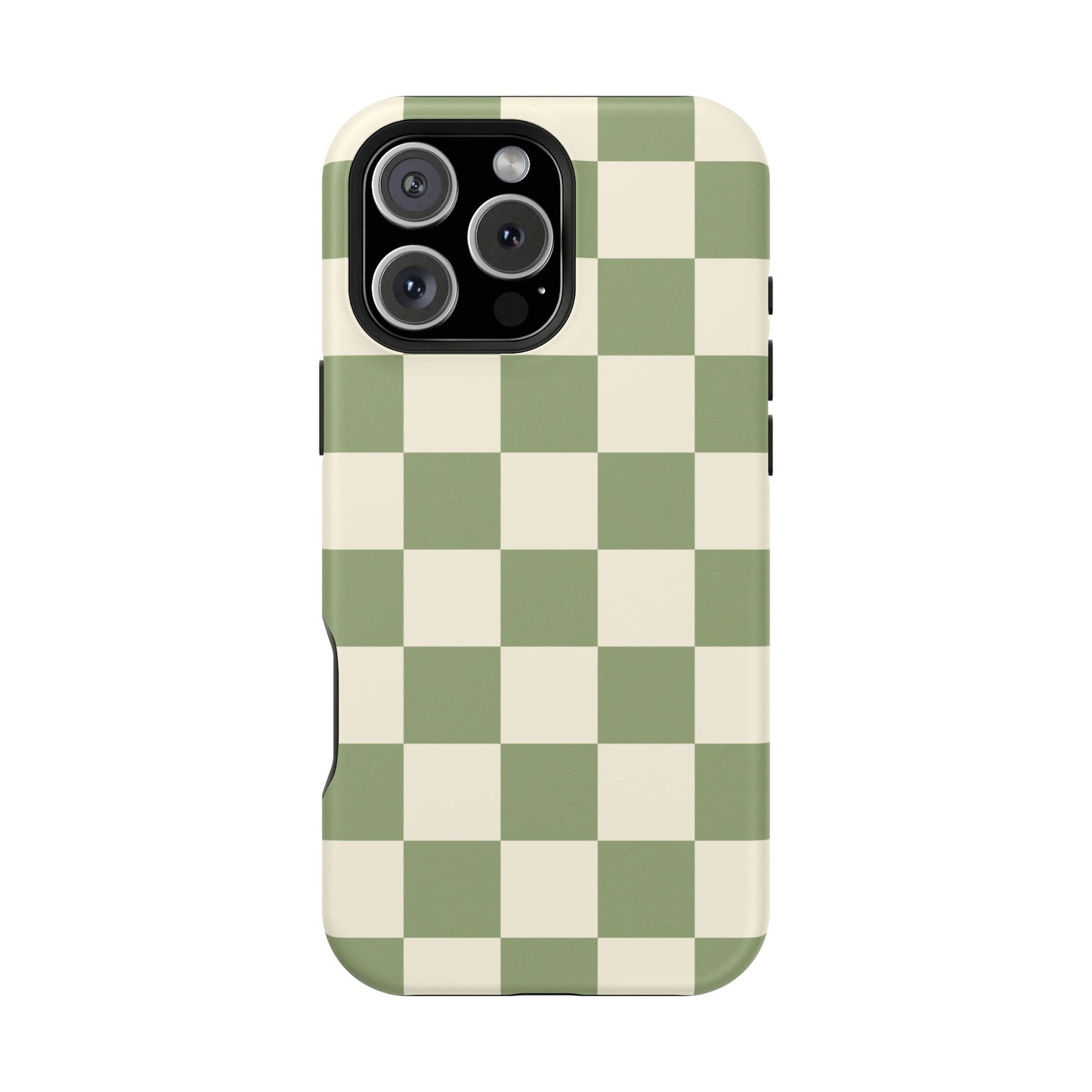 Green & Beige Checkered iPhone Case