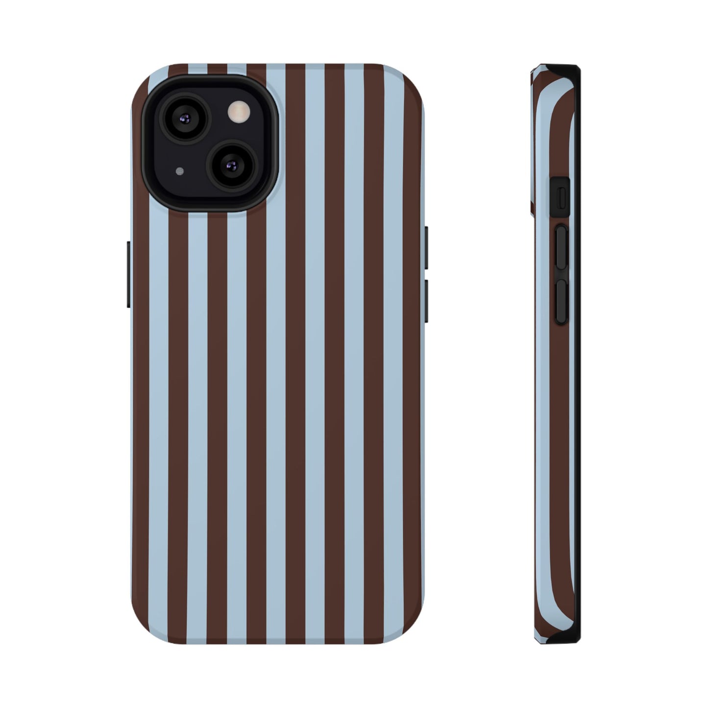 Blue Latte Stripes iPhone Case