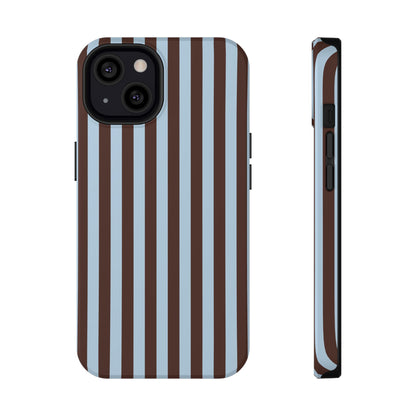 Blue Latte Stripes iPhone Case