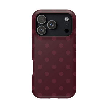 Burgundy Polka Dots iPhone Case