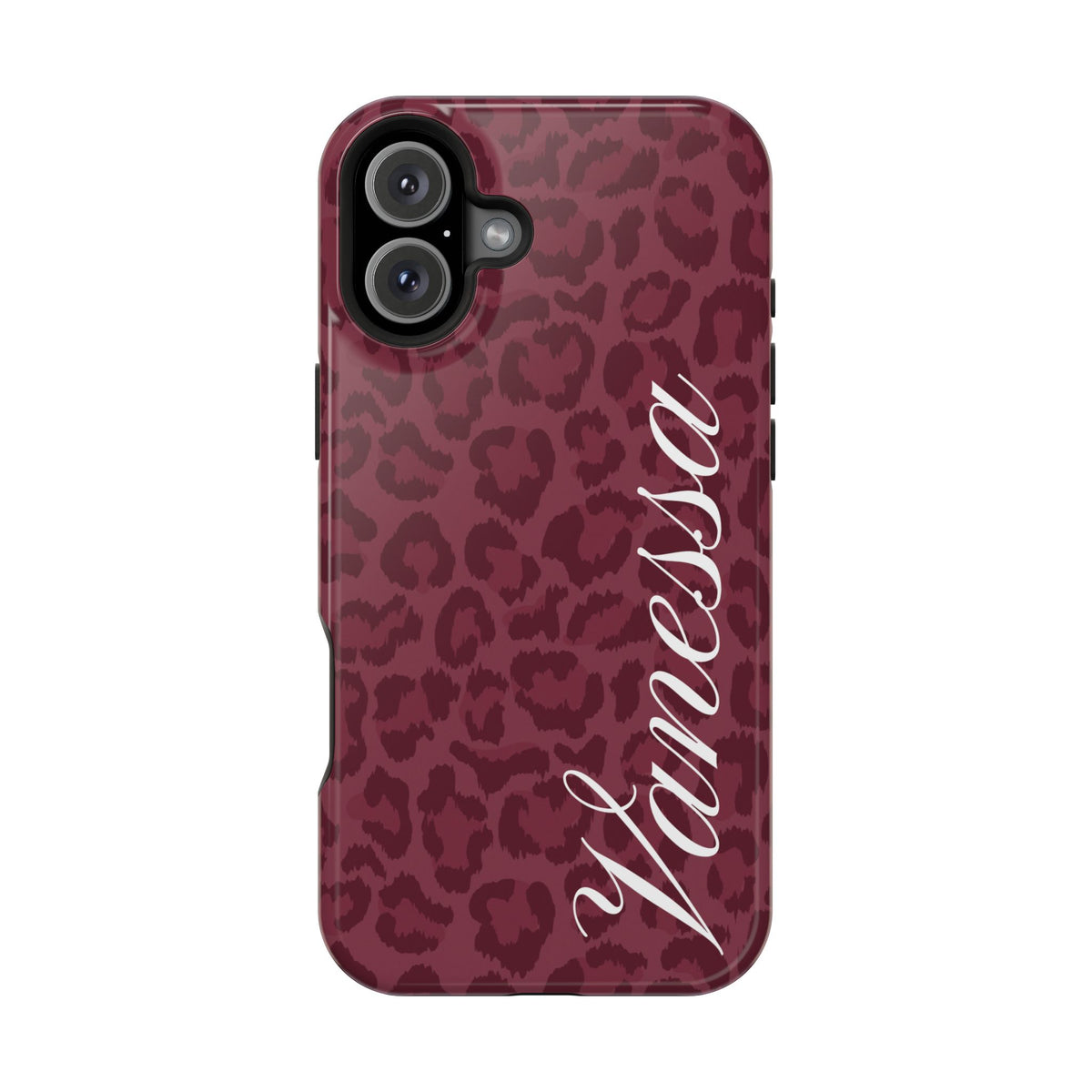 Custom Burgundy Leopard iPhone Case