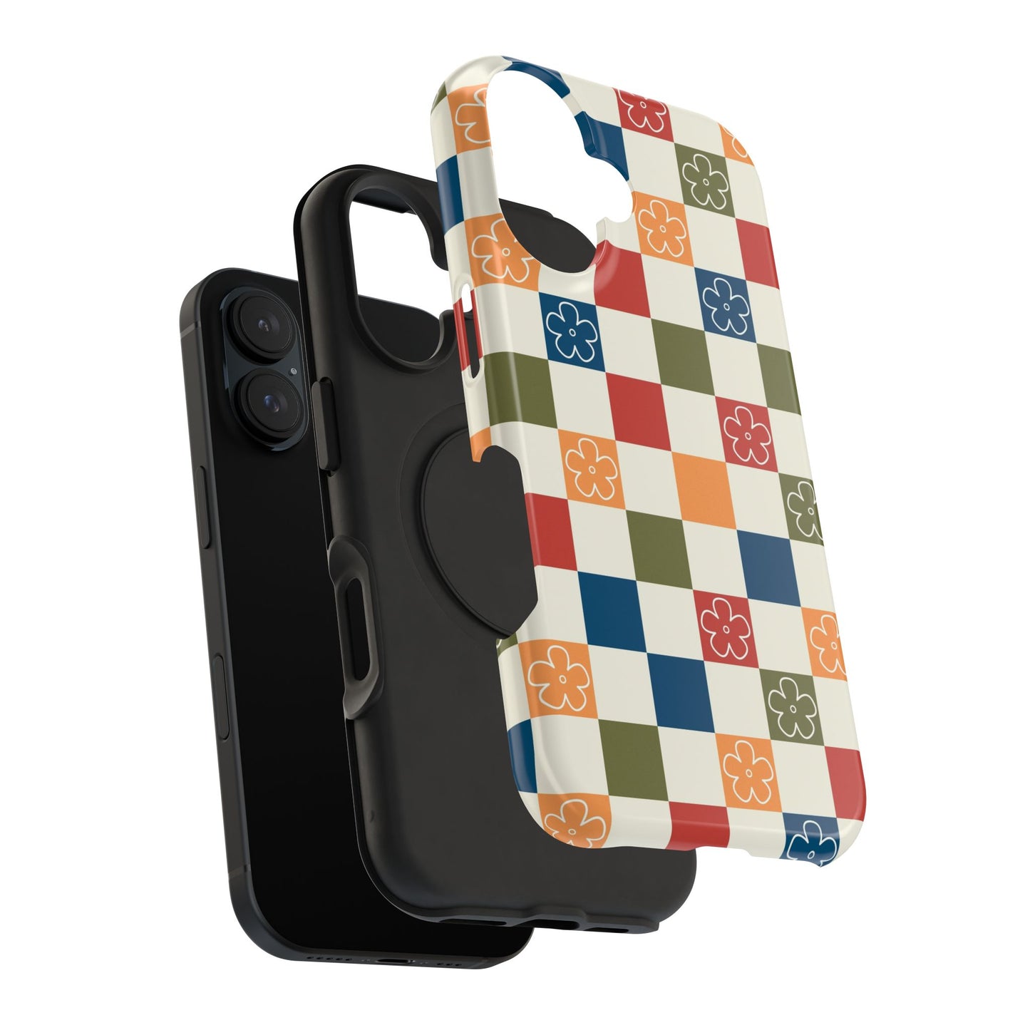 Vintage Flowers Checkered iPhone Case