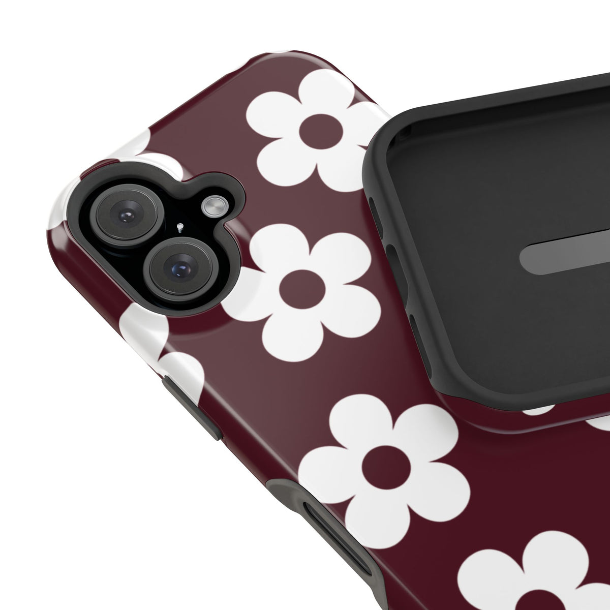 Burgundy Flowers iPhone Case