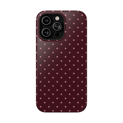 Burgundy & Pink Mini Dots iPhone Case