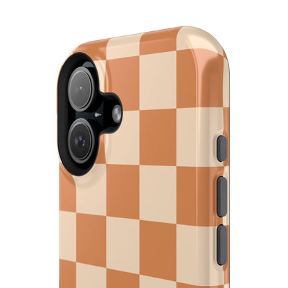 Dark Orange Checkered iPhone Case