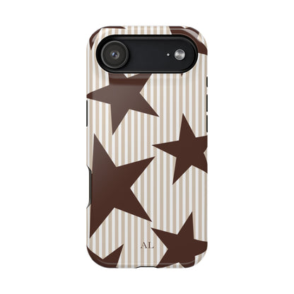 Custom Initials Mocha Star iPhone Case