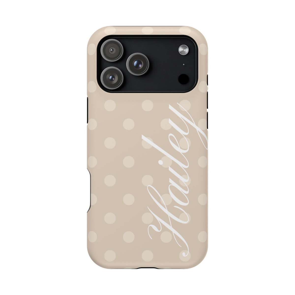 Custom Beige Polka Dots iPhone Case