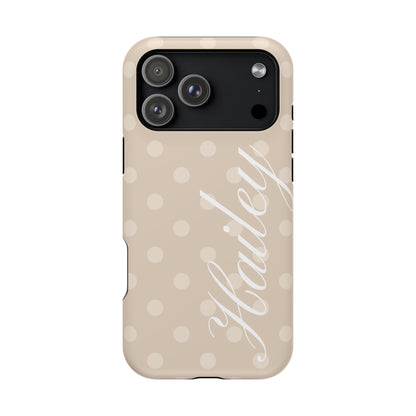Custom Beige Polka Dots iPhone Case