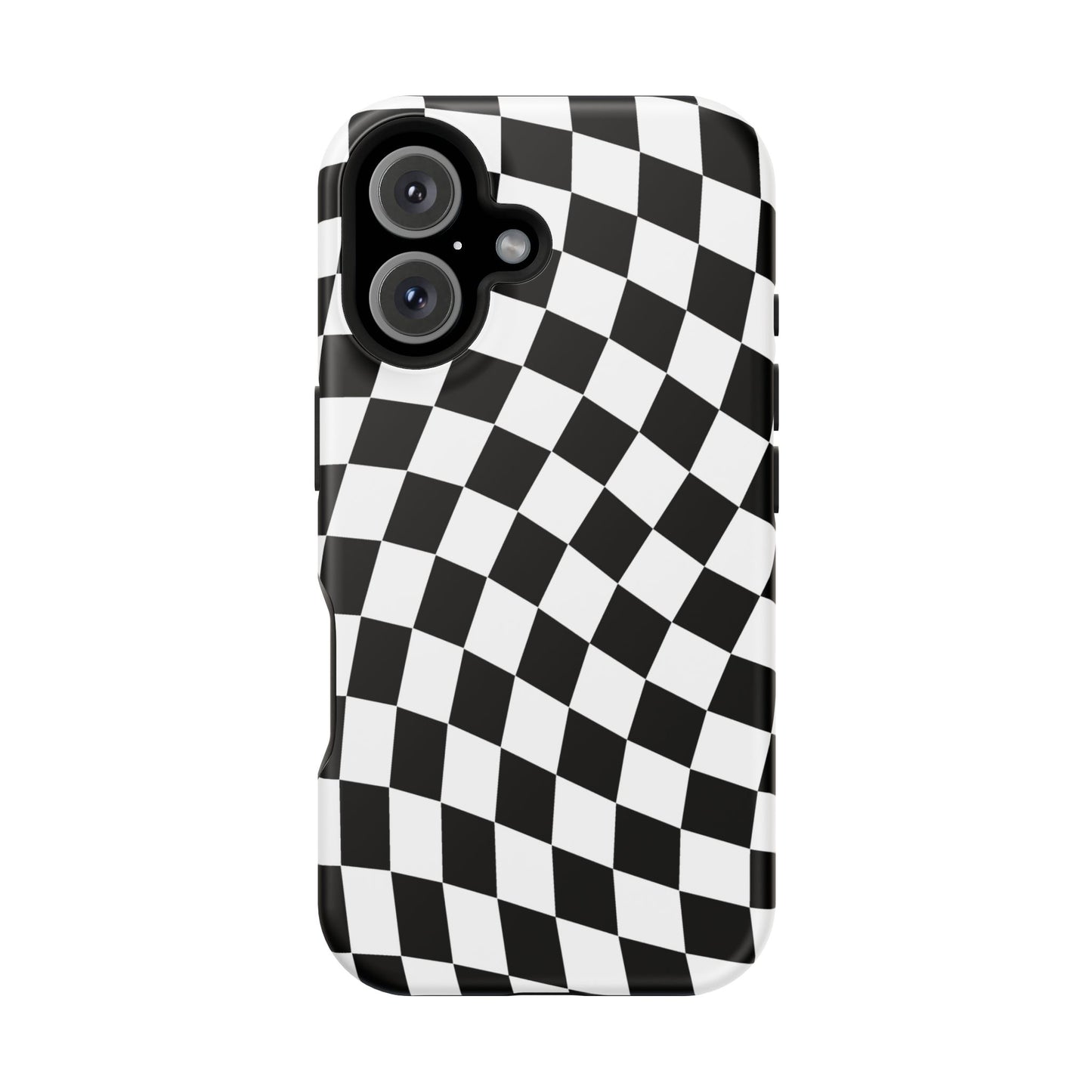 Black Wavy Checkered iPhone Case