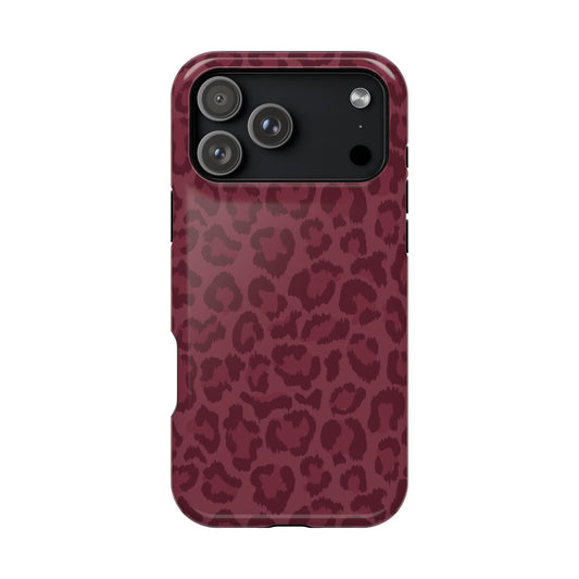 Burgundy Leopard iPhone Case