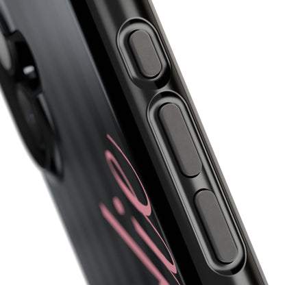 Custom Pink Black Stripes iPhone Case