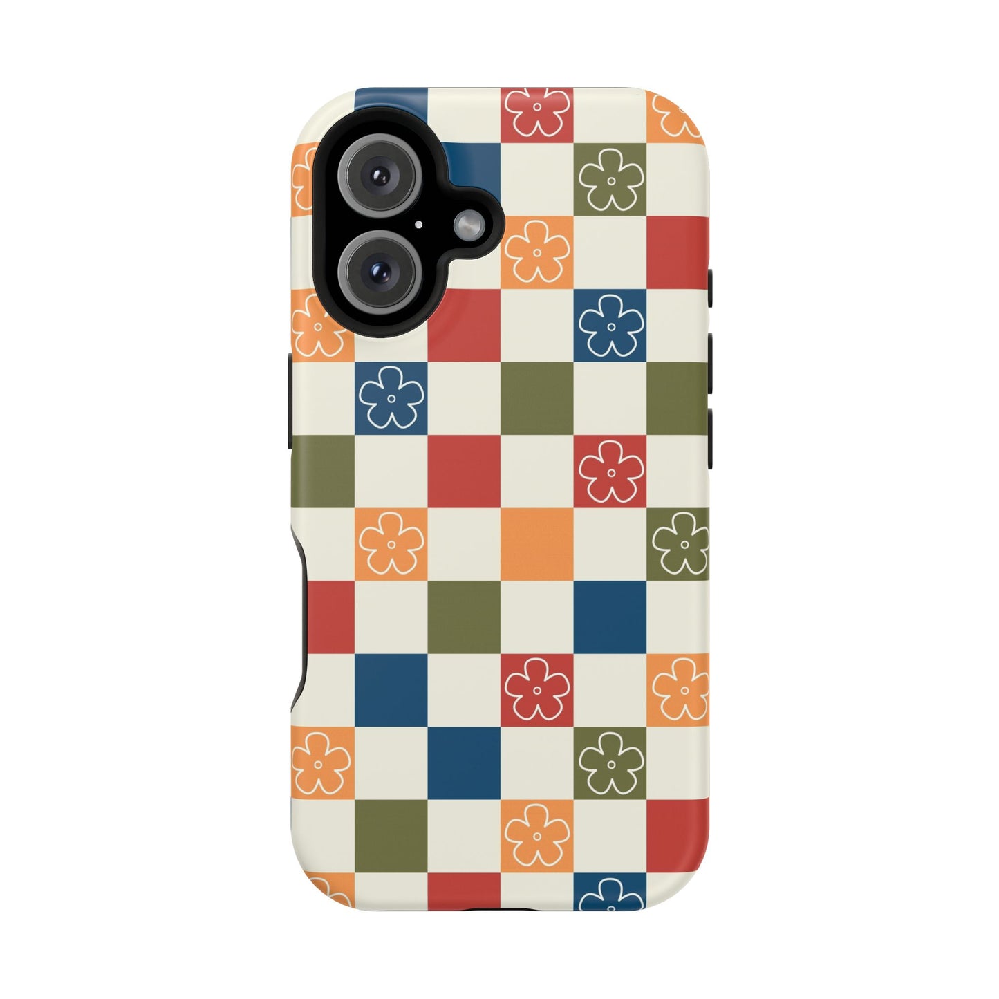 Vintage Flowers Checkered iPhone Case