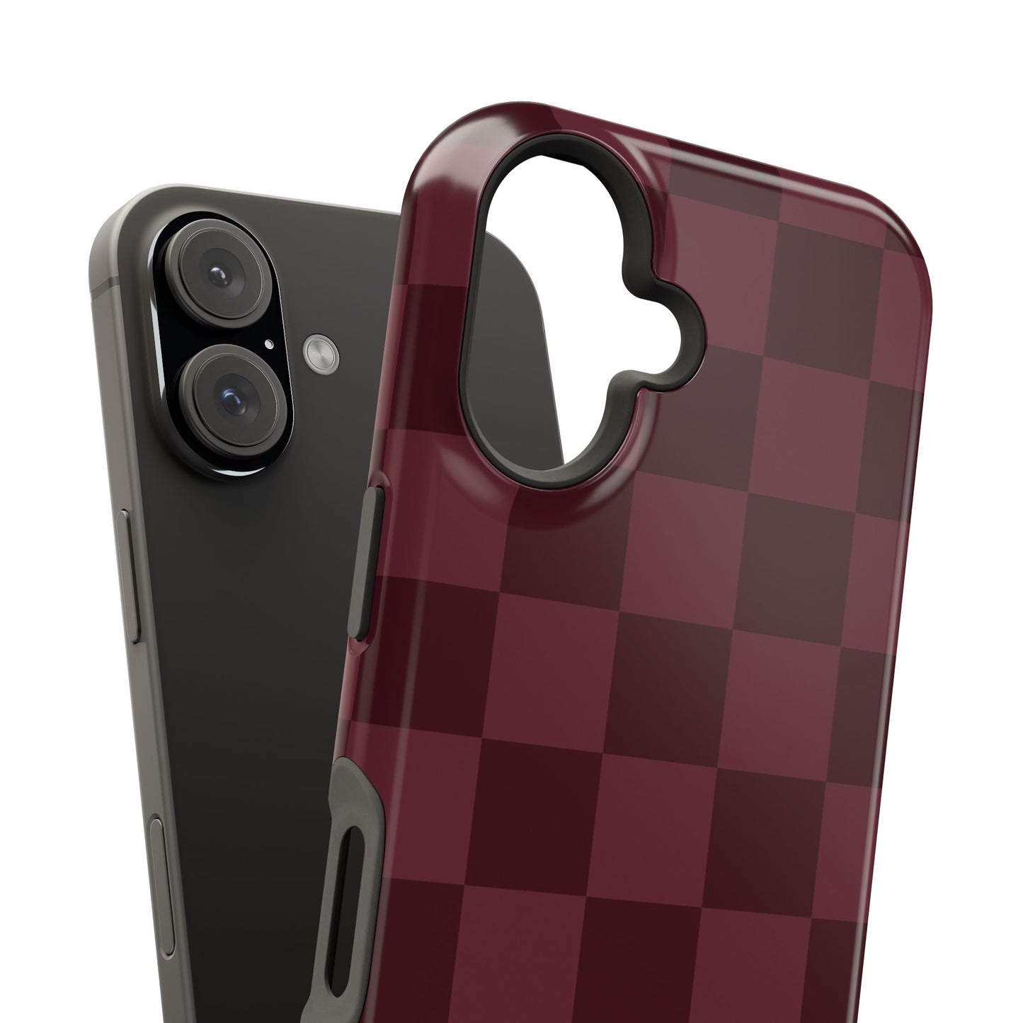 Burgundy Checkered iPhone Case
