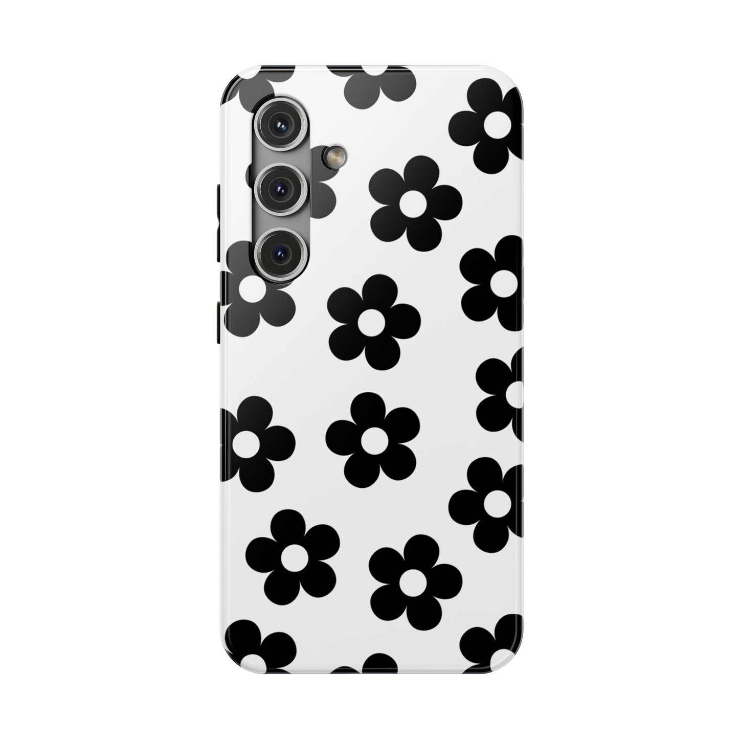 White Retro Flowers Samsung Case