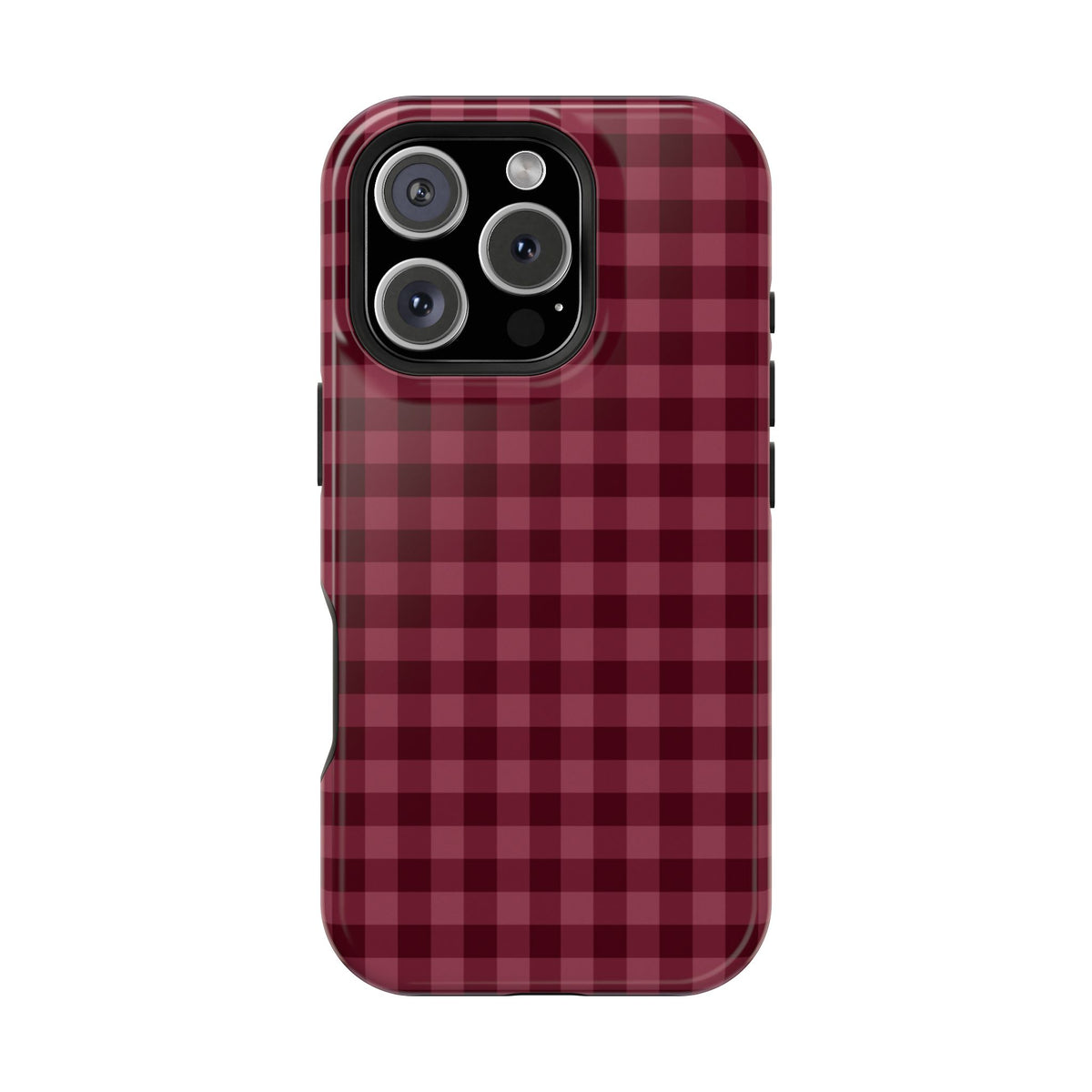 Burgundy Gingham iPhone Case