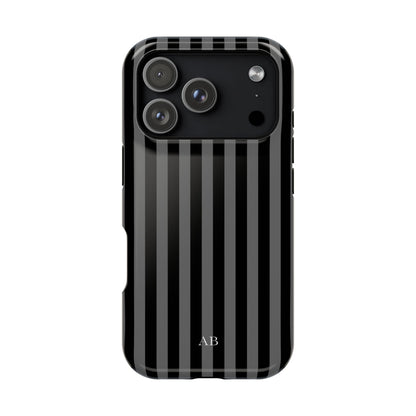 Custom Initials Twilight Stripes iPhone Case