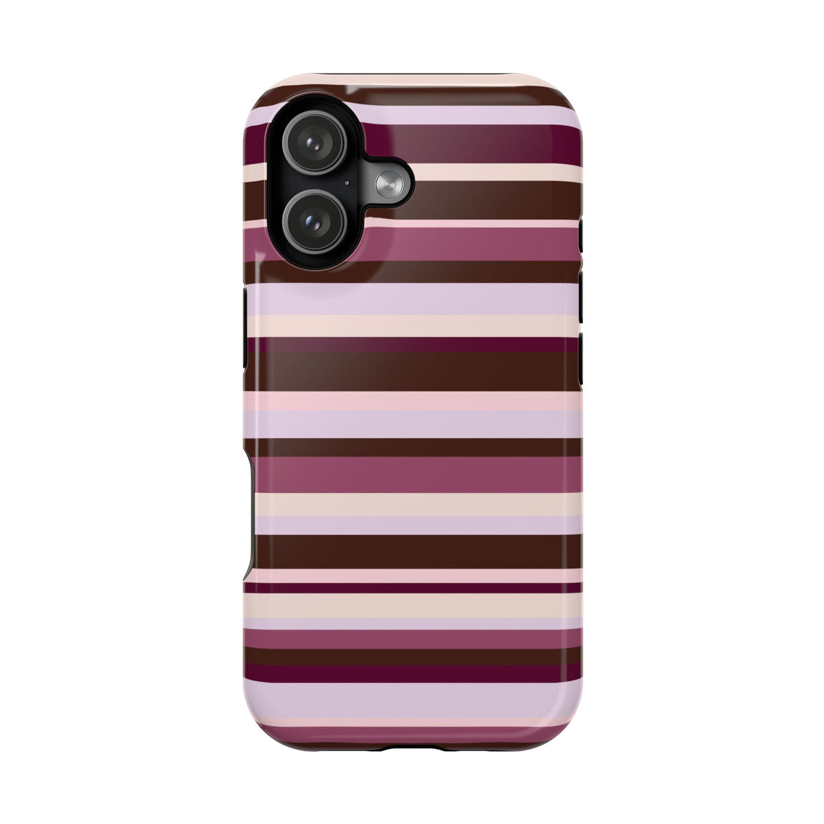 Berry Mocha Stripes iPhone Case