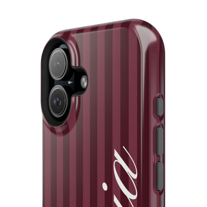 Custom Burgundy Stripes iPhone Case