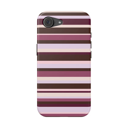Berry Mocha Stripes iPhone Case