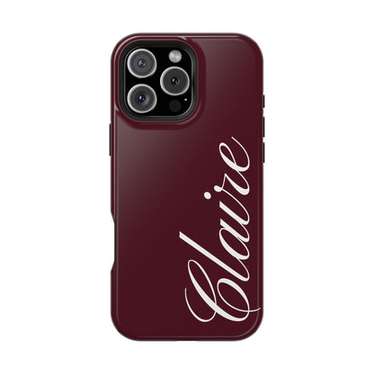 Personalized Burgundy iPhone Case