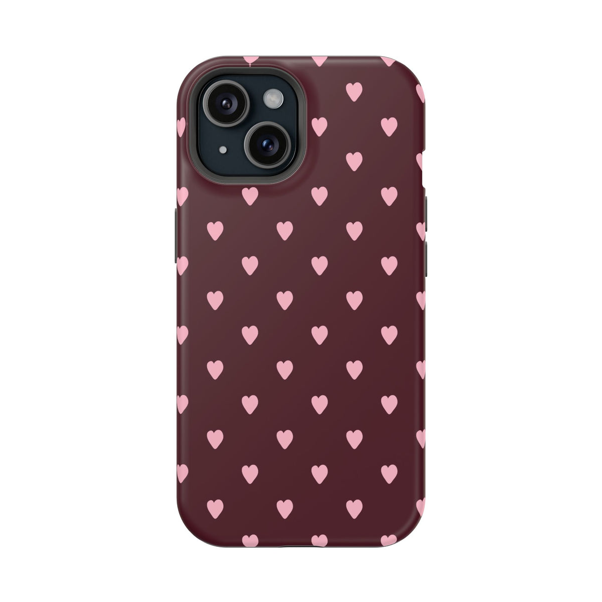 Burgundy & Pink Little Hearts iPhone Case