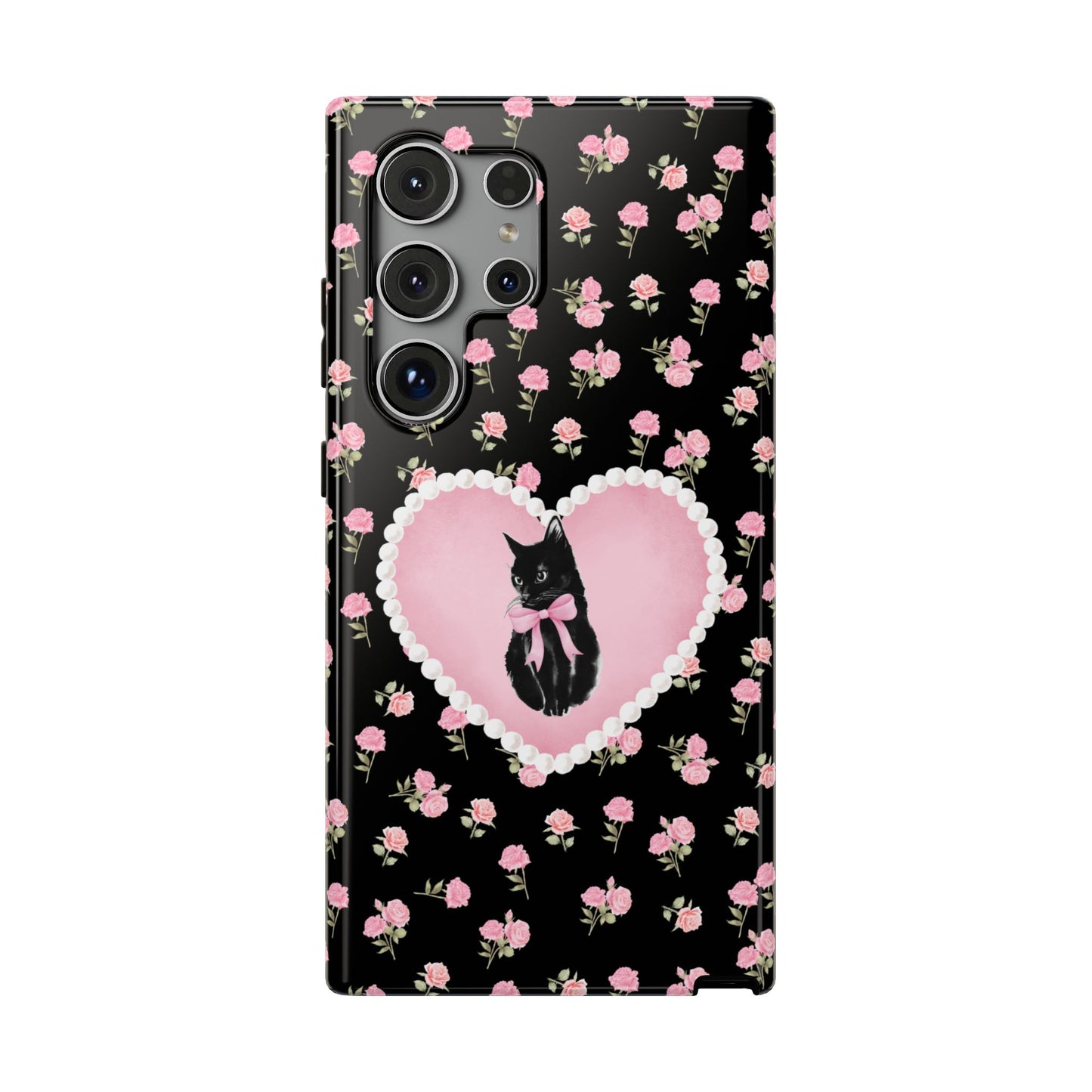 Black Féline Roses Samsung Case