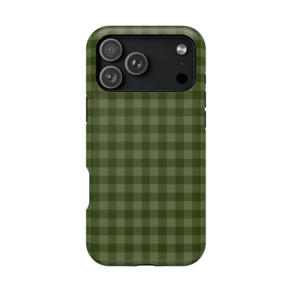 Green Gingham iPhone Case