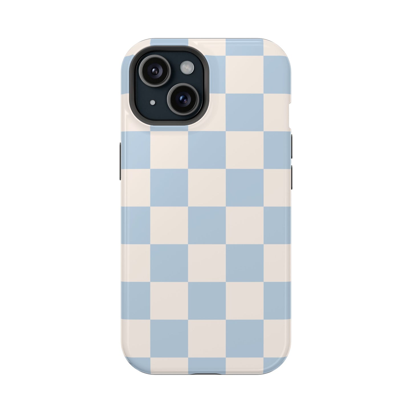 Light Blue & Beige Checkered iPhone Case