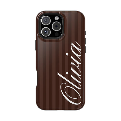 Custom Mocha Stripes iPhone Case