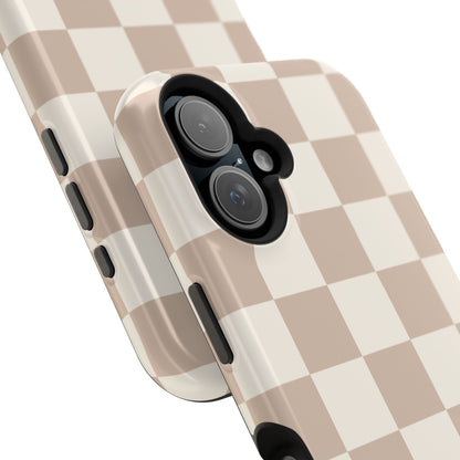 Neutral Checkered iPhone Case