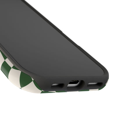Green Wavy Checkered iPhone Case