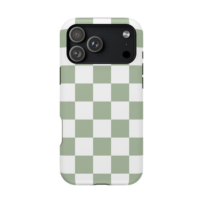 Sage Green Checkered iPhone Case