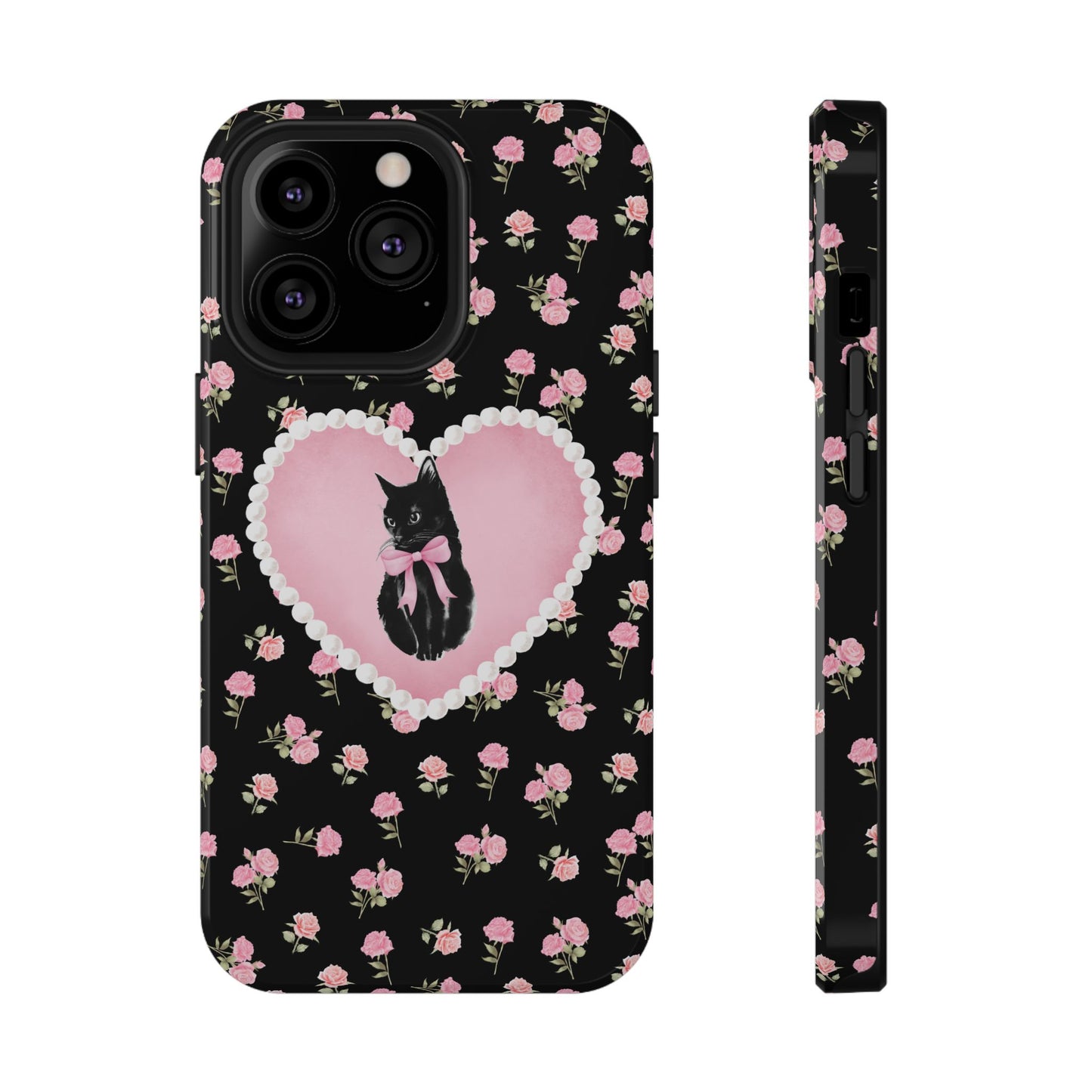 Black Féline Roses iPhone Case