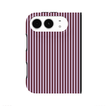 Burgundy & Violet Pinstripes iPhone Case