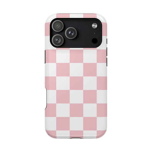 Pastel Pink Checkered iPhone Case