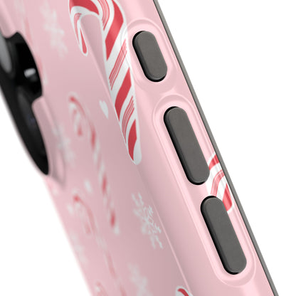 Peppermint Snowflakes iPhone Case