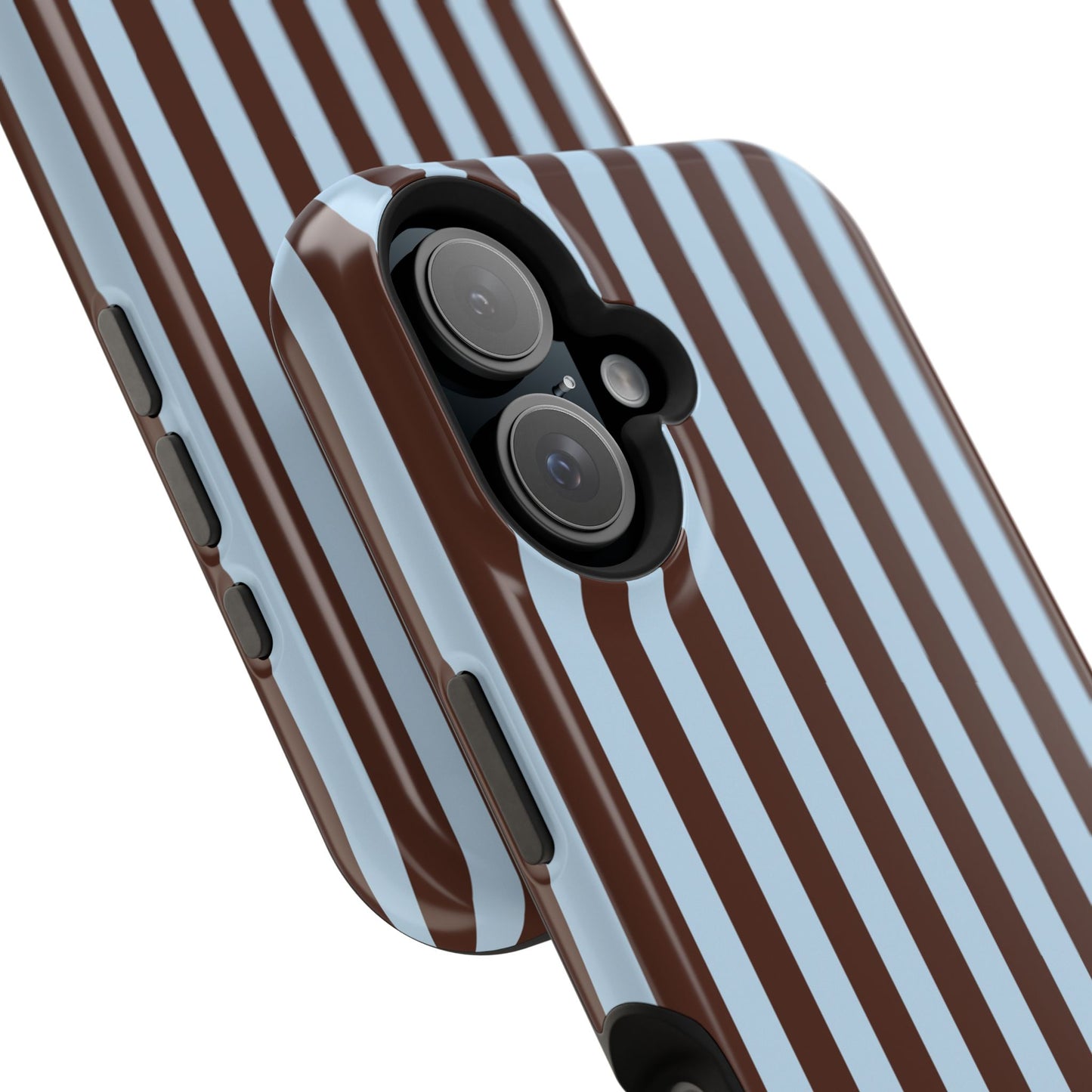 Blue Latte Stripes iPhone Case
