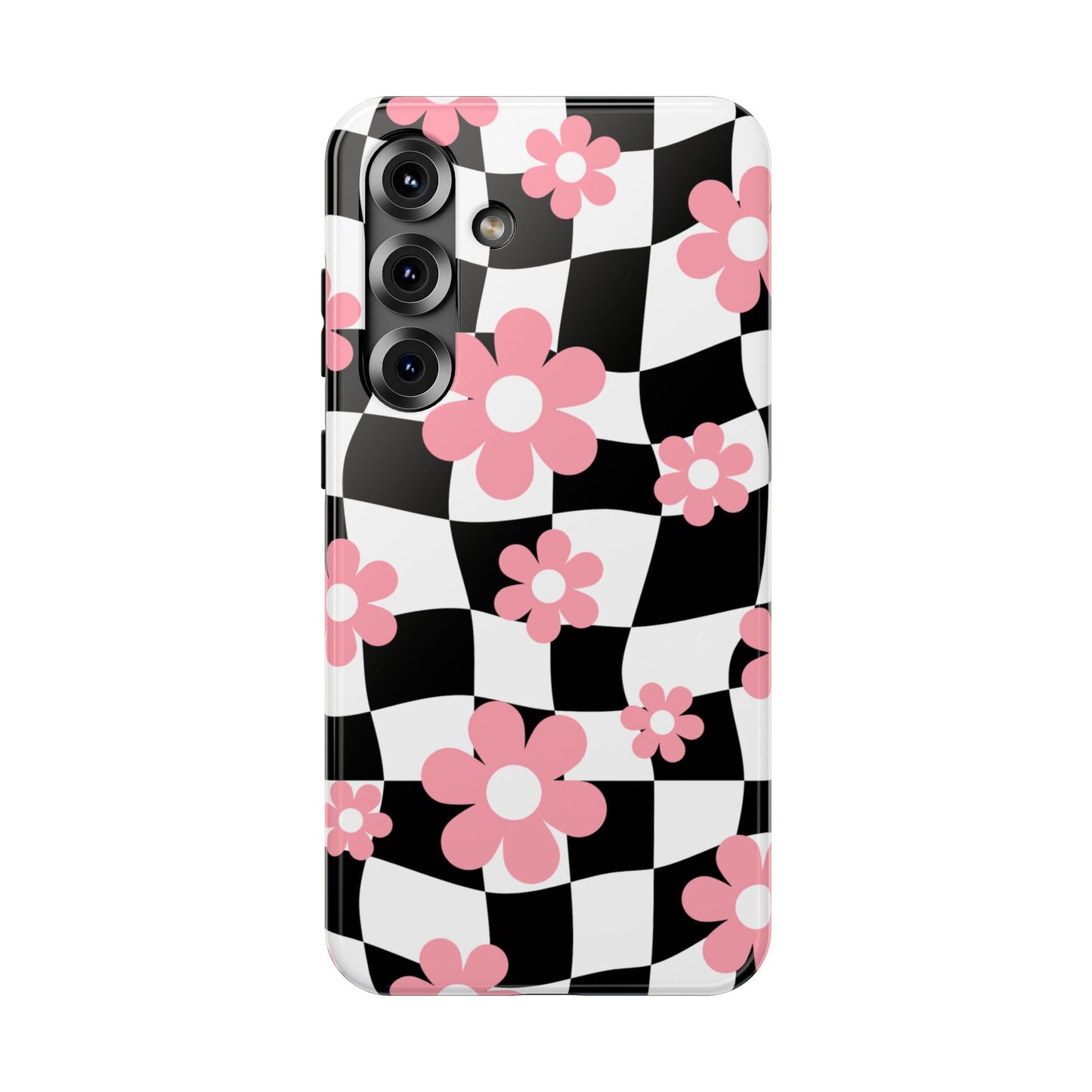 Floral Wavy Checkered Samsung Case