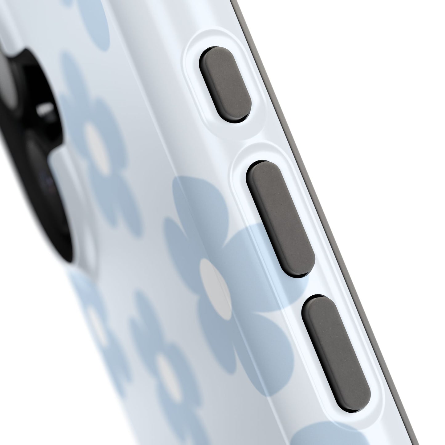 Light Blue Retro Flowers iPhone Case