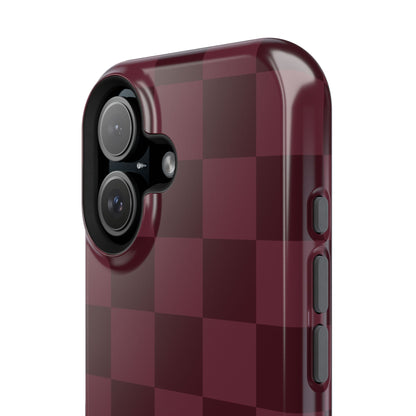 Burgundy Checkered iPhone Case