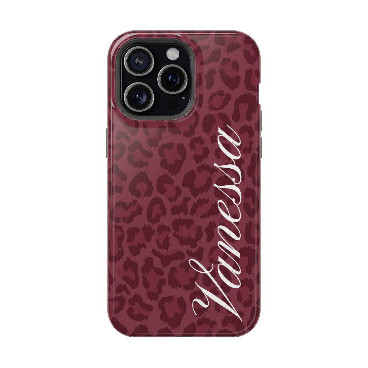 Custom Burgundy Leopard iPhone Case