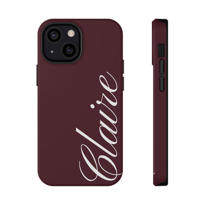 Personalized Burgundy iPhone Case