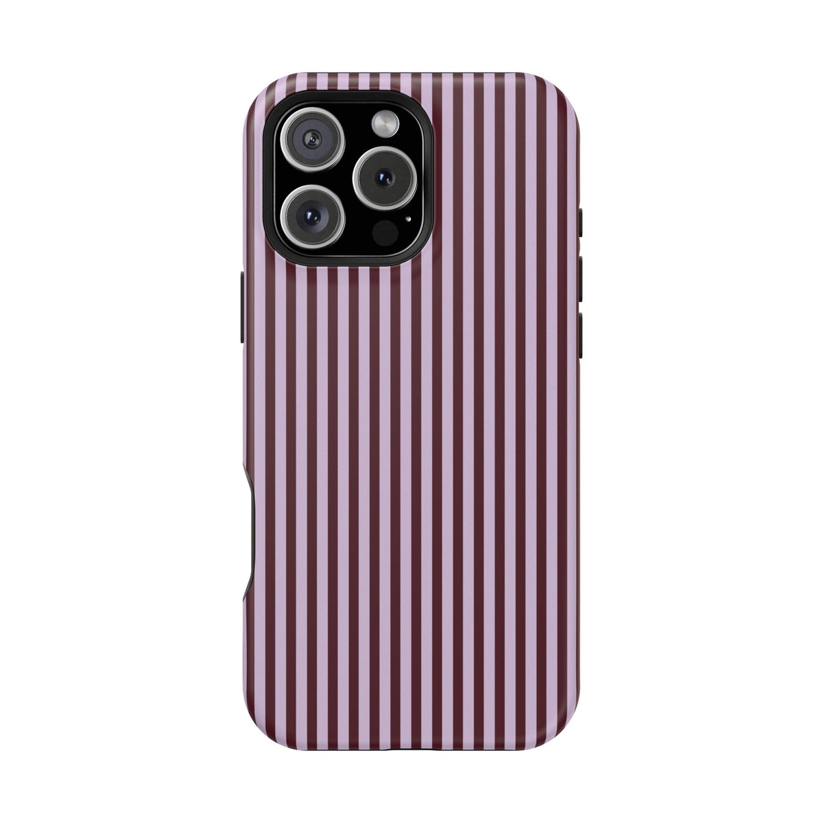 Burgundy & Violet Pinstripes iPhone Case