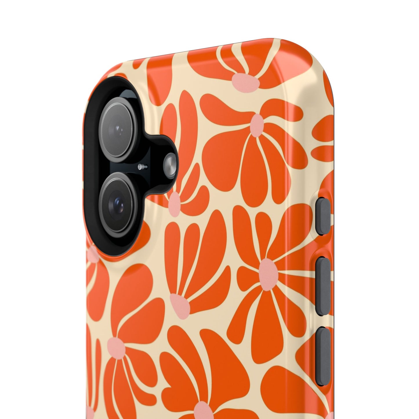 Orange Vintage Flowers iPhone Case