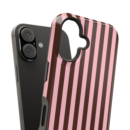 Pink Latte Stripes iPhone Case