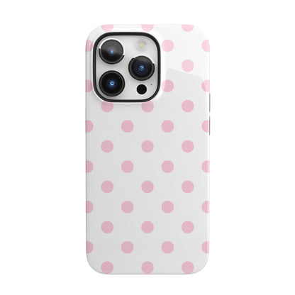 Pink Clouds Polka Dots iPhone Case