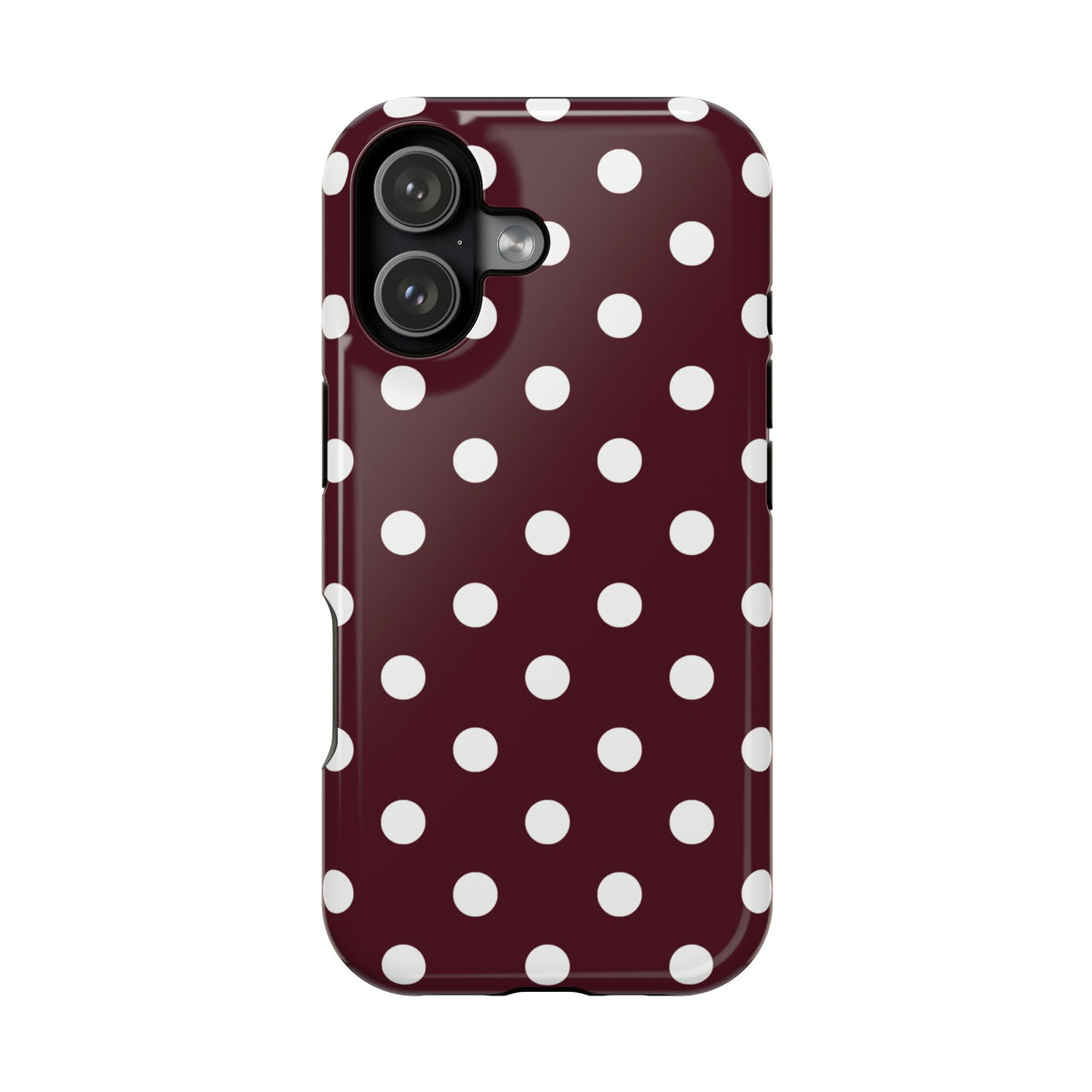 Burgundy Polka Dots iPhone Case