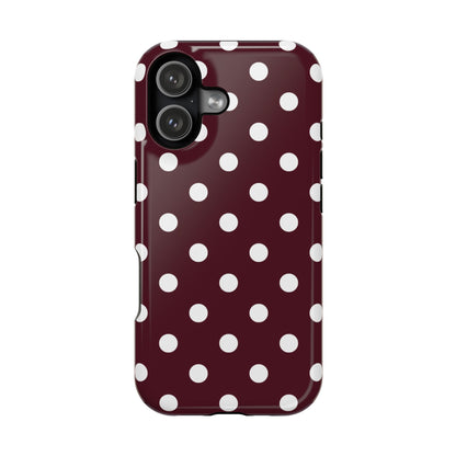 Burgundy Polka Dots iPhone Case