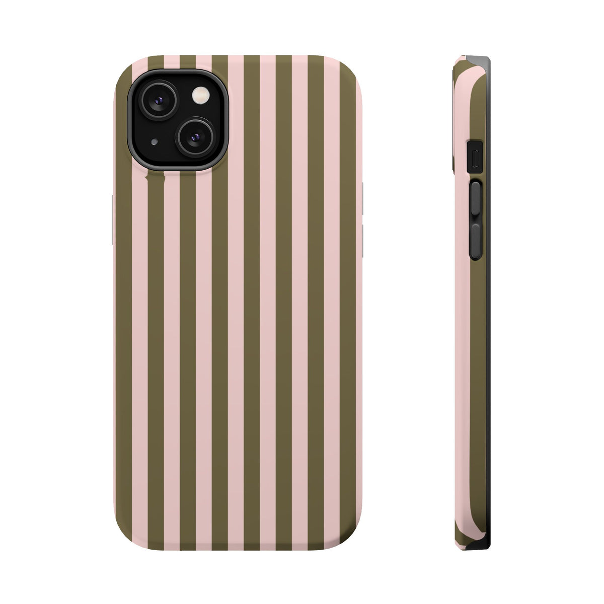 Pink Pistachio Stripes iPhone Case